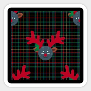 plaid christmas reindeer moon emoji Sticker